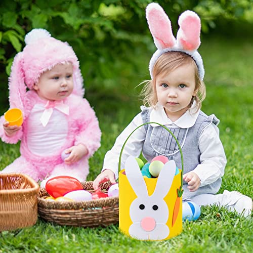 Çocuklar ve Yetişkinler için Paskalya Sepeti, Sevimli Keçe Paskalya Tavşanı Sepeti-Yumurta Avları ve Şeker Sürprizleri