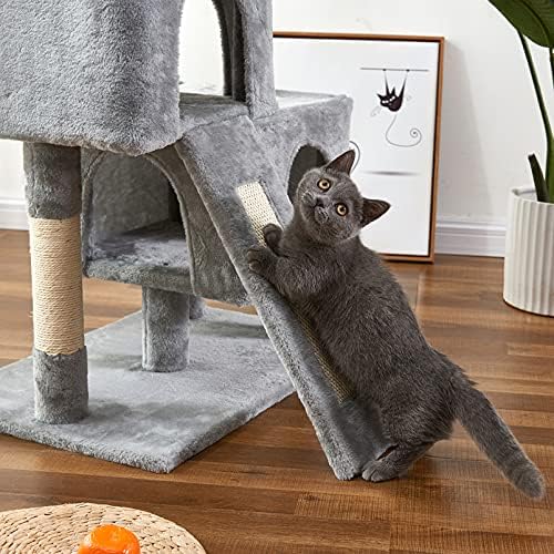 Kedi Ağacı Kedi Kulesi, Tırmalama tahtası ile 34.4 inç Kedi ağacı, 2 lüks kınamak, Büyük Kediler için Kedi ağacı,