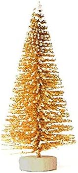 Zmmyuluo Minyatür Çam Ağaçları 8 Adet Sisal Buzlu Noel Ağaçları Ahşap Tabanlı Karla Kaplı Noel Ağacı Seti Minyatür