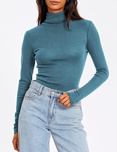 Moda Kraliçe kadın Balıkçı Yaka Uzun Kollu Gömlek Sonbahar Moda 2022 Temel Katmanlı Slim Fit Yumuşak termal iç çamaşır