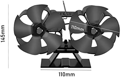 SYXYSM 10 Şömine Fan Çift Başlı Sessiz Termal Isıtma İsı Powered Soba Fan Ahşap Isıtıcı Aracı Isı Dağılımı (Renk:
