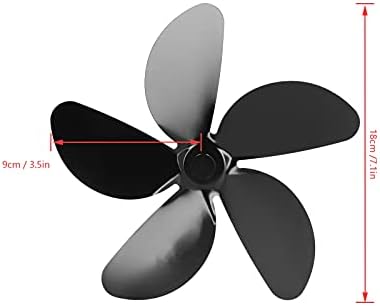 XPSSJMU İsı Powered Soba Fan, 5 Yaprak Şömine vantilatör pervanesi Evrensel Alüminyum Alaşımlı İsı Powered Soba vantilatör