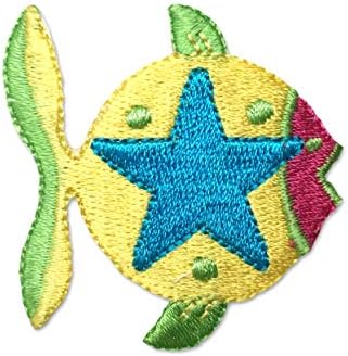Renkli Balık-Mavi / Turuncu / Sarı-Çocuk Tasarımı-İşlemeli Demir on Patch