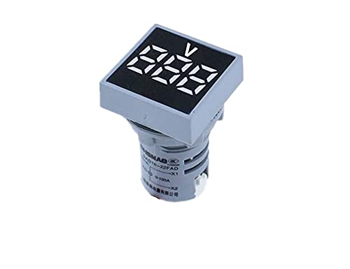 AMSH 22mm Mini Dijital Voltmetre Kare AC 20-500V Volt voltmetre Metre Güç LED Gösterge Lambası Ekran (Renk: Kırmızı)