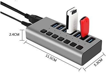 ZPLJ Yüksek Hızlı USB Hub Powered USB 3.0 Hub 7 Port Çoklu Port USB Splitter Taşınabilir Splitter Alüminyum Veri Hub