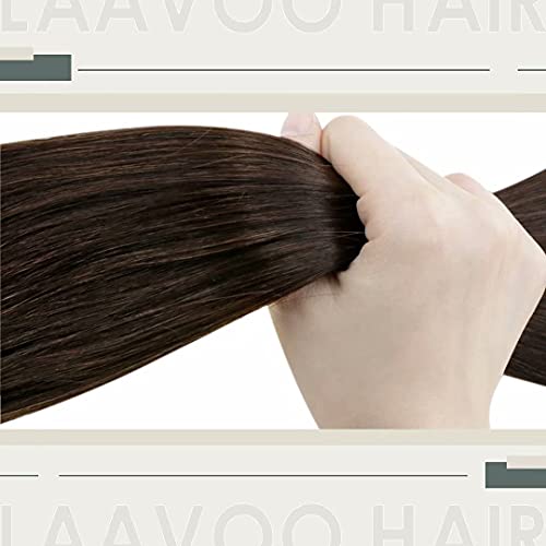 【Deal】24 inç Kahverengi Mikro Halka saç ekleme LaaVoo Mikrolinks saç ekleme Koyu Kahverengi gerçek saç ekleme boncuklu