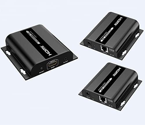 (1 Gönderen+2 Alıcı) duvar HDMI Genişletici / IR ile 120 m'ye kadar, LKV383 V4. 0 HDMI 1080 P Genişletici LAN Tekrarlayıcı