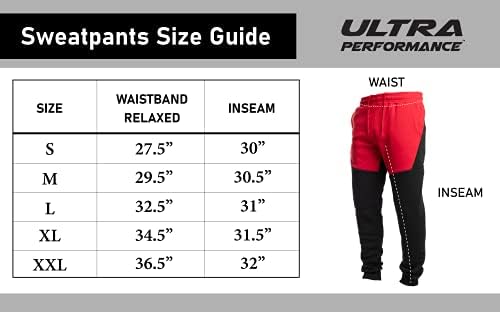 Erkekler için Ultra Performans 3 Paket Polar Aktif Teknoloji Joggers, Fermuarlı Cepli Erkek Sweatpants
