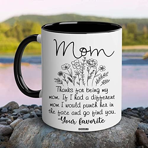BSQUİELE Anne Hediyeleri Kupa-Bir Anne için Doğum Günü Hediyeleri-Annem Olduğun için Teşekkürler Komik Kahve Kupa-Anne,