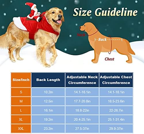 Noel Köpek Giysileri Noel Köpek Kostümü Noel Evcil Hayvan Giysileri Noel Baba Ren Geyiği ile Köpeğe Binmek Parti Giyinmek