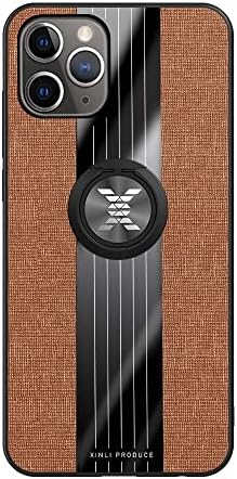 Koruyucu Kılıf iPhone 11 Pro Max Kılıf ile Uyumlu,Manyetik 360°Kickstand Kılıflı, Çok Fonksiyonlu Kılıf Kumaş Textue