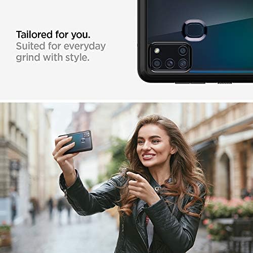 Samsung Galaxy A21s ile Uyumlu Spigen Ultra Hibrit Kılıf-Siyah