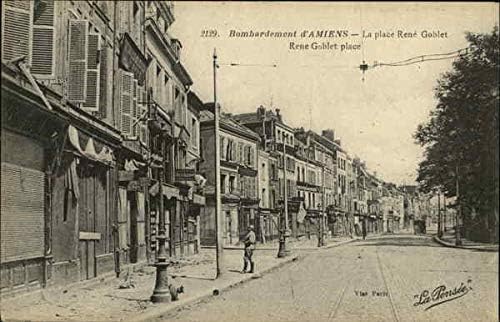Bombardement d'amiens - La Place Rene Kadeh Birinci Dünya Savaşı Orijinal Antika Kartpostal