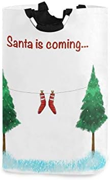 Katlanabilir çamaşır sepeti Merry Christmas Ağacı Çorap çamaşır sepeti Büyük Bez Sepet Çamaşır Organizatör Tutucu