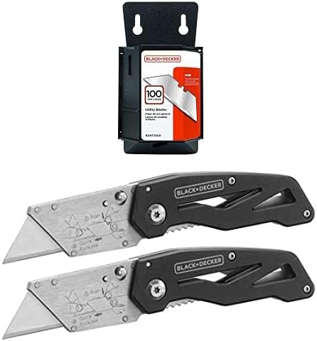 BLACK + DECKER Maket Bıçağı Bıçakları, 100 Paket (BDHT11001) ve BLACK+DECKER Maket Bıçağı, Katlama, 2 Paket (BDHT10001)