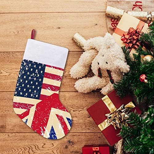 ABD ve Birtish Retro Bayrak Noel Çorap Noel Çorap Kılıfı Ev Aile Noel Dekor