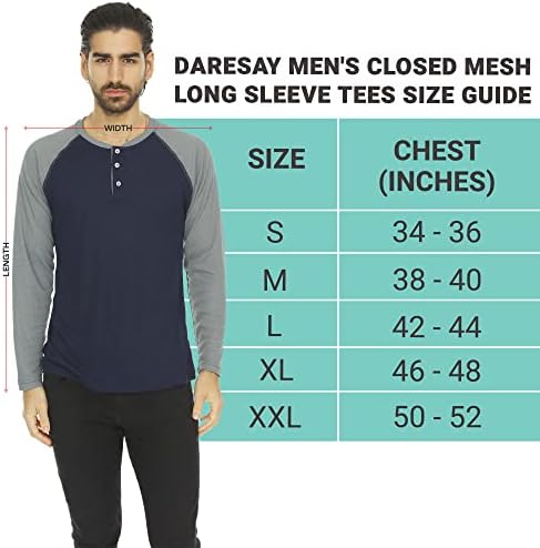 Erkek Termal Uzun Kollu Gömlek - Henley Tişörtler ve Ceketler için Üst Taban Katmanı - Hafif Termal Gömlek Mens-3
