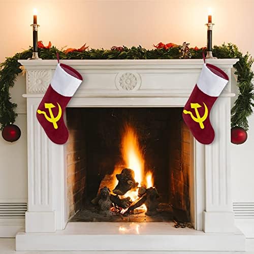 Orak bayrak Noel asılı çorap çorap Noel ağacı şömine tatil ev dekorasyonu için