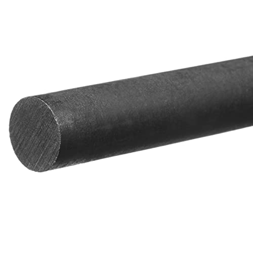 Delrin Asetal Homopolimer Plastik Çubuk, Siyah, 9/16 inç Çap x 1 ft. Uzun