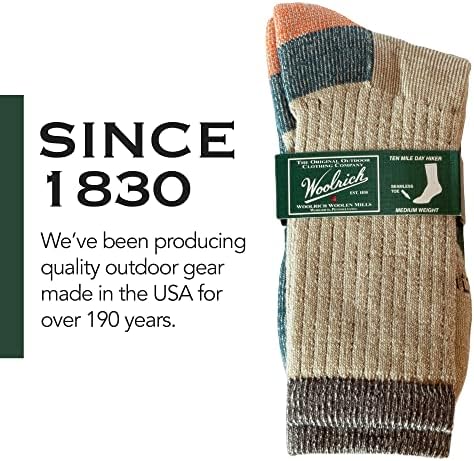Woolrich Merinos Yünü Çorap Erkekler için-Made in USA, Mürettebat Yürüyüş Çorabı, %78 Merinos Lambswool'dan Yastıklı