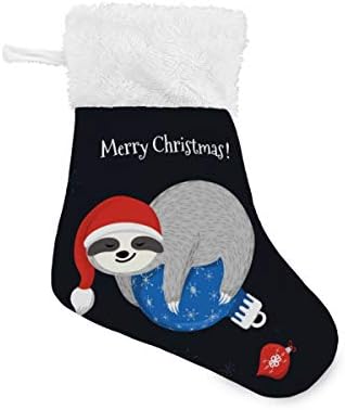 ALAZA Noel Çorapları Sevimli Bebek Tembelliği Mavi Noel Topunda Yatıyor Aile Tatil Sezonu Partisi Dekoru için Klasik