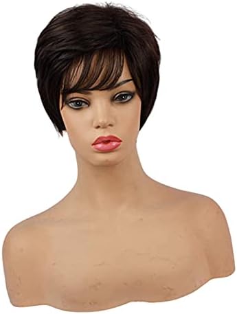 XZGDEN Saç Değiştirme Peruk, kadın Düz Yan Kısmı Katmanlı Tüylü Tam Peruk W/Patlama Cosplay Cpstume-03, 8 inç, Pastel