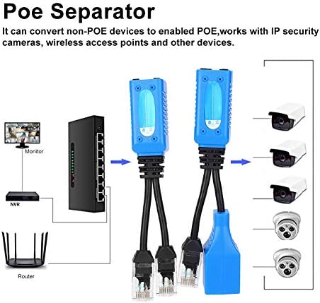 Tgoon POE Kablosu, IP Güvenlik Kameraları için Taşınabilir POE Kablo Konnektörleri Güç Kablosu Kiti