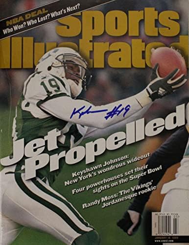 Keyshawn Johnson İmzalı New York Jets Sports Illustrated Etiket Yok JSA 28626-İmzalı NFL Dergileri