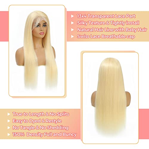 Sarışın dantel ön peruk insan saçı 13x4 HD Düz 613 dantel ön peruk insan saçı 150% Yoğunluk sarı insan saçı dantel