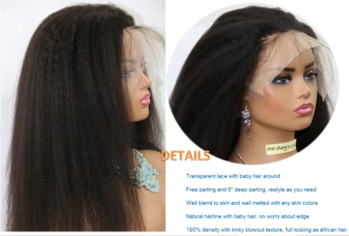 mszyhuwan Peruk Siyah Kadınlar İçin Sapıkça düz insan saçı Peruk Şeffaf Dantel Ön Peruk Ön Koparıp 13X6 Dantel Ön