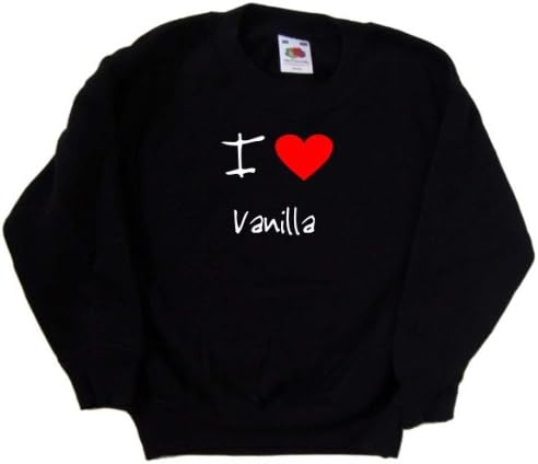 Kalp Vanilyalı Siyah Çocuk Sweatshirt'ü Seviyorum