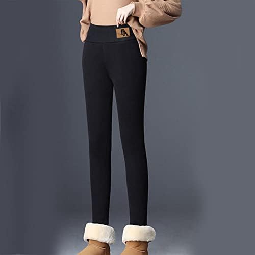 ETHKIA Bayan Iş Kıyafetleri Bayan Kış Rahat Düz Renk Tayt Elastik Yüksek Bel Termal Kapriler Egzersiz Pantolon