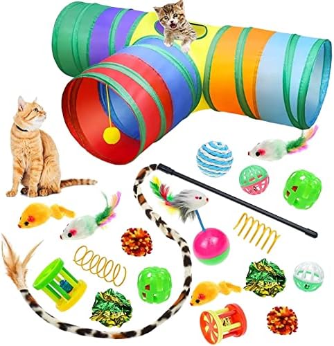 JKYYDS Pet Kedi Oyuncak Fare Şekli Topu Kedi Pet İnteraktif Oyuncak 20 Parça Set kedi tüneli Kedi Sopa Pet Malzemeleri