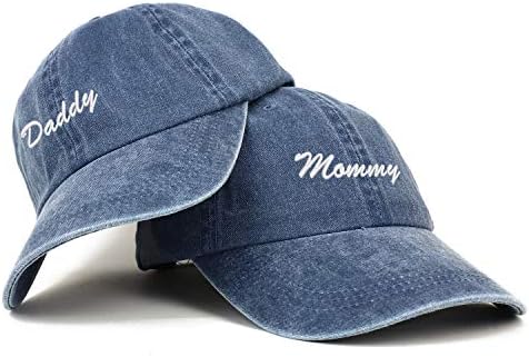 Trendy Giyim Mağazası Komut dosyası Anne ve baba Pigment Boyalı Çift 2 Adet kap Seti - Donanma-Donanma