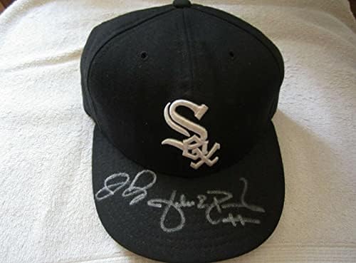 Jermaine Boya Jake Peavy imzalı imzalı Chicago White Sox oyun modeli kap JSA İmzalı Şapkalar
