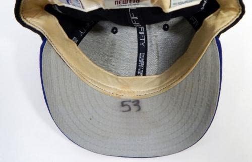 2002 New York Mets Mark Guthrie 53 Oyun Kullanılmış Siyah Şapka 7.375 DP22866 - Oyun Kullanılmış MLB Şapkaları