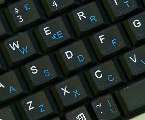 İtalyanca ingilizce şeffaf Olmayan klavye çıkartmaları Netbook siyah arka plan