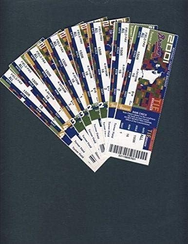 Çok sayıda 7 2001 Braves Playoff Tam Hayalet Biletleri 126385-MLB İmzasız Çeşitli