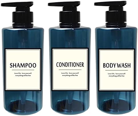 500ml Şampuan Şişeleri doldurulabilir, Boş Pompa Plastik Şişe 16.9 oz Duş Kabı etiketli Şampuan, Saç Kremi, Vücut