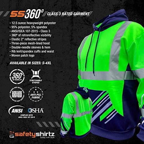 SafetyShirtz SS360 Seattle Oniki Güvenlik Hoody ANSI Sınıf 3