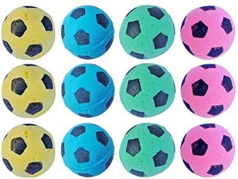 PETFAVORİTES Köpük Futbol Topları Kedi Oyuncakları-12'li Paket