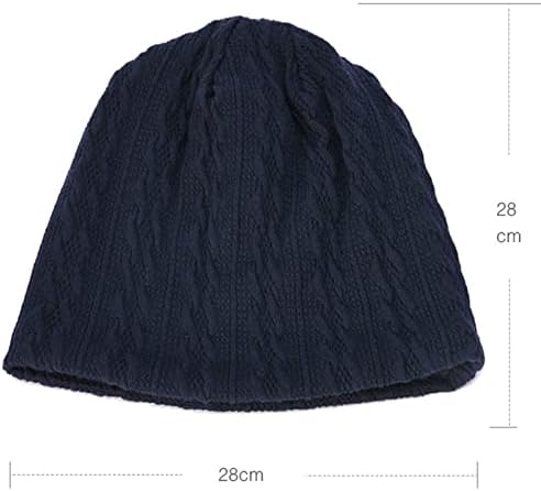 Kardeşlik Şeyler Kadın ve Erkek Sıcak Kalın Örgü Kazak Şapka Artı Polar Sıcak Şapka L Bir Şapka
