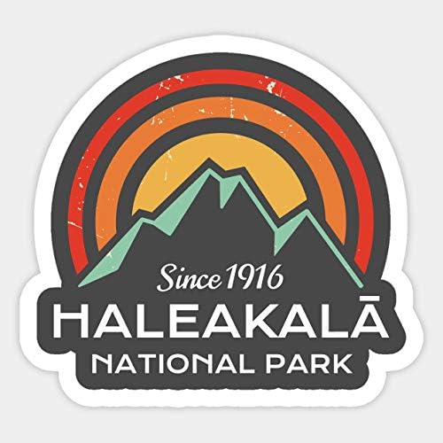 Haleakala Milli Parkı Retro - Çıkartma Grafiği-Çıkartma Çıkartma