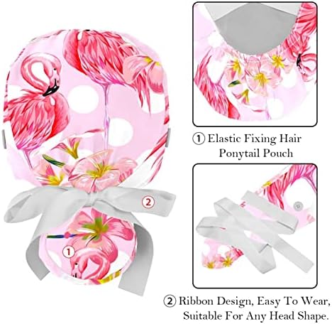 Elle Çizilmiş Çiçek Lale 2 Adet Ayarlanabilir Kabarık Şapka Düğmeleri ve Ter Bandı Şerit Kafa Kravat Kapakları