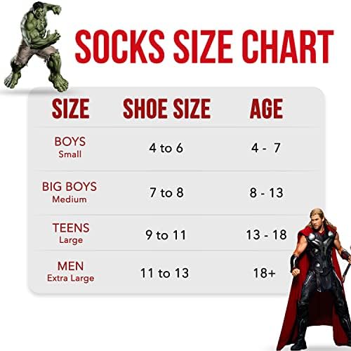 Marvel Legends Erkek ve Erkek Çorapları, 6'lı Erkek ve Erkek Çorapları, Erkek Atletik Çorapları, Erkekler için Atletik