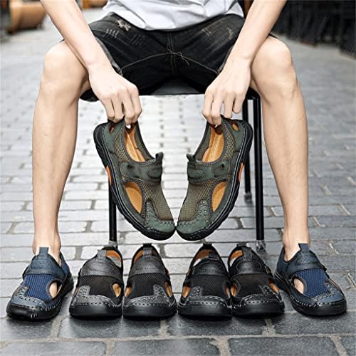 XMTXZYM Erkek Sandalet Yaz Büyük Boy Erkek Sandalet Açık gündelik erkek ayakkabısı Sandalet (Renk: Gri, Boyut: 42