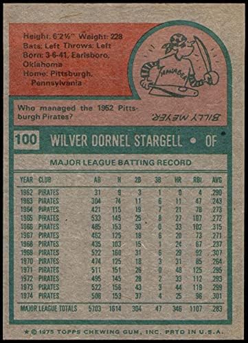 1975 Topps 100 Willie Stargell Pittsburgh Korsanları (Beyzbol Kartı) NM Korsanları