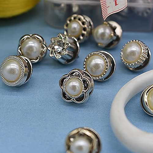 80 Adet 10 Stilleri Kadın Gömlek Broş Düğmeleri Cover up Düğmesi İnci Emniyet Broş Pins Düğmesi Giyim Elbise Malzemeleri