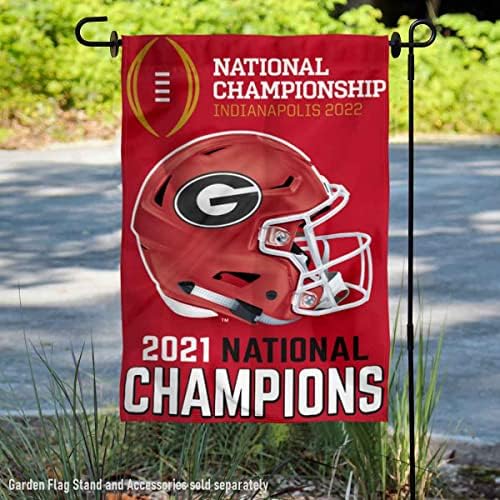 Georgia Bulldogs Kolej Futbolu 2021 Ulusal Şampiyonlar Çift Taraflı Bahçe Afişi