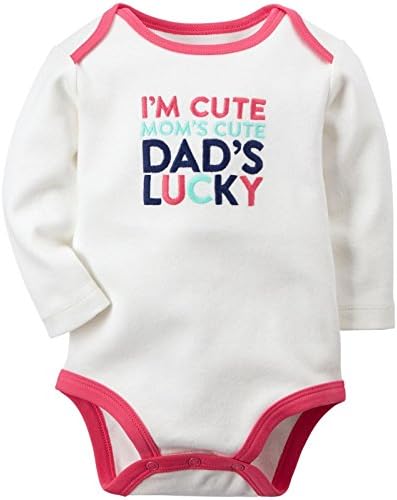 Carter'ın Kız Bebek Sloganı Bodysuit-Babalar Şanslı-24 Ay
